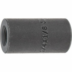 Made in USA - Size 1/4 x 1/8", Class 3,000, Forged Carbon Steel Black Pipe Reducing Coupling - 3,000 psi, Threaded End Connection - Apex Tool & Supply