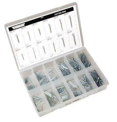 Dorman - 390 Piece, 1/16 to 3/16" Pin Diam, Spring Pin Assortment - 1 to 2" Long, Steel - Apex Tool & Supply