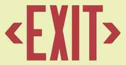 NMC - Exit, Metal Exit Sign - 13" Wide x 7-1/2" High, Glow-in-the-Dark - Apex Tool & Supply