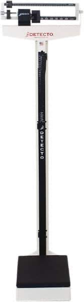Detecto - Beam Display, 400 Lb. Capacity, Eye-Level Mechanical Beam Scale with Height Rod - 4 Ounce Graduation, 59" High, 10-1/2" Platform Length x 14-1/2" Width - Apex Tool & Supply