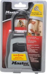 Master Lock - 3-9/16" Wide x 6-5/16" Overall Height, Set-Your-Own Combination, Portable Key Safe - Zinc Lock Body with Molded Bumper Finish - Apex Tool & Supply