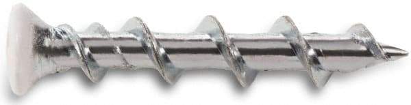 Powers Fasteners - 1/4", 1-1/4" Length Under Head, Square Drive Oval Head, Steel Drywall Screws - Chrome Finish, Grade 1018 - Apex Tool & Supply