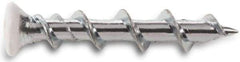 Powers Fasteners - 1/4", 1-1/4" Length Under Head, Square Drive Oval Head, Steel Drywall Screws - Chrome Finish, Grade 1018 - Apex Tool & Supply