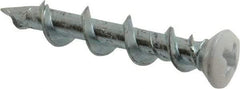 Powers Fasteners - 1/4", 1-1/4" OAL, Phillips Drive Oval Head, Steel Drywall Screws - White Head Finish, Grade 1018 - Apex Tool & Supply
