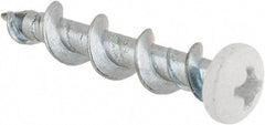 Powers Fasteners - 1/4", 1-1/4" OAL, Phillips Drive Pan Head, Steel Drywall Screws - White Head Finish, Grade 1018 - Apex Tool & Supply