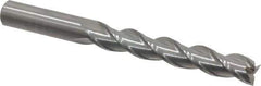 Kennametal - 1/2", 3" LOC, 1/2" Shank Diam, 5" OAL, 3 Flute, Solid Carbide Square End Mill - Single End, Uncoated, Spiral Flute, 37° Helix, Centercutting, Right Hand Cut, Right Hand Flute, Series AADE - Apex Tool & Supply