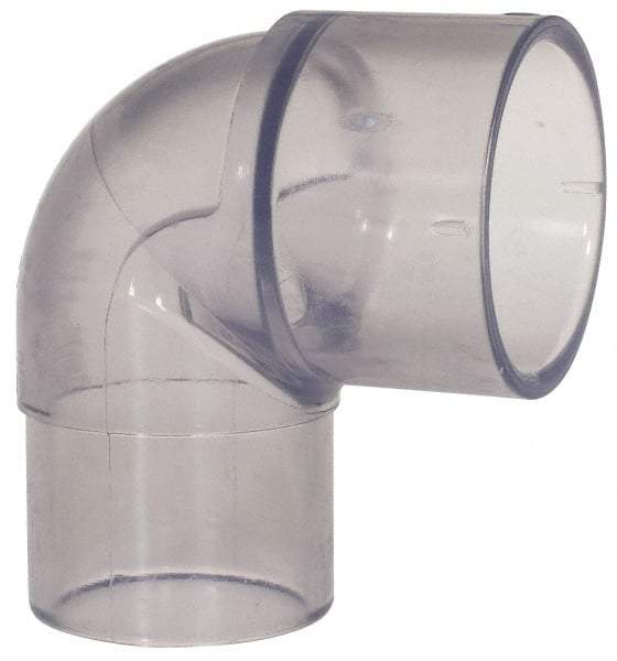 Made in USA - 1-1/2" PVC Plastic Pipe Fitting - Schedule 40, Spig x Soc End Connections - Apex Tool & Supply