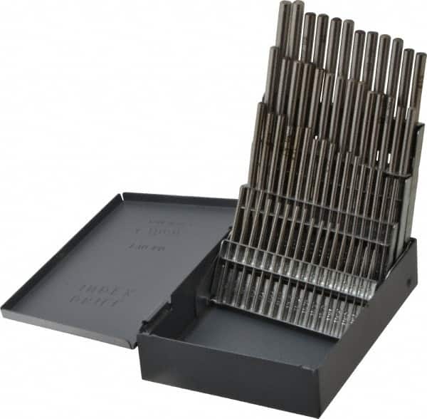 Made in USA - 60 Piece, #60 to #1, Bright Finish, High Speed Steel Drill Blank Set - Apex Tool & Supply