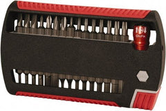 Wiha - 31 Piece, 1/4" Drive Screwdriver Bit Set - #0 to #3 Phillips, 5/64 to 1/4" Hex, 2 to 6mm Hex, T6 to T25 Torx, 5.5, 6.5 & 8mm Slotted - Apex Tool & Supply