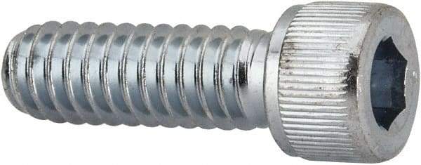 Value Collection - 1/4-20 UNC Hex Socket Drive, Socket Cap Screw - Alloy Steel, Zinc-Plated Finish, Fully Threaded, 3/4" Length Under Head - Apex Tool & Supply