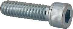 Value Collection - 1/4-20 UNC Hex Socket Drive, Socket Cap Screw - Alloy Steel, Zinc-Plated Finish, Fully Threaded, 7/8" Length Under Head - Apex Tool & Supply