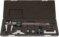Mahr - 0 to 8" Outside Diameter Digital Caliper Set - 0.0005" Graduation, Hardened Stainless Steel - Apex Tool & Supply