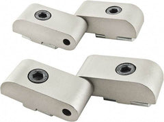 80/20 Inc. - 1-1/2" Long x 1-23/32" Wide x 26mm Thick, Left Lift Off Hinge Long Pin Top Short Pin Bottom - Aluminum, Clear Anodized Finish - Apex Tool & Supply