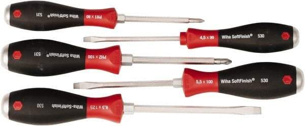 Wiha - 5 Piece Phillips & Slotted Screwdriver Set - Comes in Kit Bag - Apex Tool & Supply