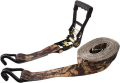 Erickson Manufacturing - 27' Long x 2" Wide, 10,000 Lb Basket Capacity, Polyester & Steel Web Sling - Camouflage Green - Apex Tool & Supply