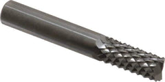 Accupro - 3/8" Diam, 1" LOC, Plain End, Solid Carbide Diamond Pattern Router Bit - Right Hand Cut, 2-1/2" OAL, 3/8" Shank Diam, Use on Fiberglass - Apex Tool & Supply