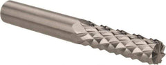 Accupro - 1/4" Diam, 3/4" LOC, Burr End, Solid Carbide Diamond Pattern Router Bit - Right Hand Cut, 2" OAL, 1/4" Shank Diam, Use on Fiberglass - Apex Tool & Supply