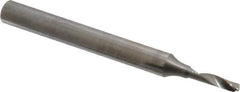 Accupro - 3mm Cutting Diam x 12mm Length of Cut, 1 Flute, Upcut Spiral Router Bit - Uncoated, Right Hand Cut, Solid Carbide, 64mm OAL x 6mm Shank Diam, Single Edge, 22° Helix Angle - Apex Tool & Supply