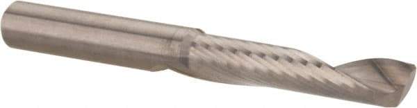 Accupro - 8mm Cutting Diam x 38mm Length of Cut, 1 Flute, Upcut Spiral Router Bit - Uncoated, Right Hand Cut, Solid Carbide, 76mm OAL x 8mm Shank Diam, Single Edge, 22° Helix Angle - Apex Tool & Supply