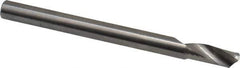 Accupro - 10mm Cutting Diam x 30mm Length of Cut, 1 Flute, Upcut Spiral Router Bit - Uncoated, Right Hand Cut, Solid Carbide, 76mm OAL x 10mm Shank Diam, Single Edge, 22° Helix Angle - Apex Tool & Supply