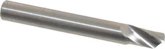 Accupro - 1/4" Cutting Diam x 3/8" Length of Cut, 1 Flute, Upcut Spiral Router Bit - Uncoated, Right Hand Cut, Solid Carbide, 2" OAL x 1/4" Shank Diam, Single Edge, 22° Helix Angle - Apex Tool & Supply