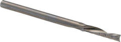Accupro - 1/8" Cutting Diam x 1/2" Length of Cut, 1 Flute, Downcut Spiral Router Bit - Uncoated, Right Hand Cut, Solid Carbide, 2" OAL x 1/8" Shank Diam, Single Edge, 21° Helix Angle - Apex Tool & Supply