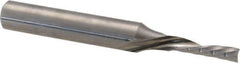 Accupro - 1/8" Cutting Diam x 1/2" Length of Cut, 1 Flute, Downcut Spiral Router Bit - Uncoated, Left Hand Cut, Solid Carbide, 2" OAL x 1/4" Shank Diam, Single Edge, 21° Helix Angle - Apex Tool & Supply