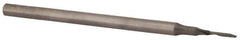Accupro - 1mm Cutting Diam x 5mm Length of Cut, 1 Flute, Upcut Spiral Router Bit - Uncoated, Right Hand Cut, Solid Carbide, 57mm OAL x 3mm Shank Diam, Single Edge, 21° Helix Angle - Apex Tool & Supply