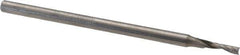 Accupro - 2mm Cutting Diam x 6mm Length of Cut, 1 Flute, Upcut Spiral Router Bit - Uncoated, Right Hand Cut, Solid Carbide, 57mm OAL x 3mm Shank Diam, Single Edge, 21° Helix Angle - Apex Tool & Supply