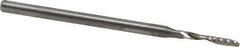 Accupro - 2mm Cutting Diam x 12mm Length of Cut, 1 Flute, Upcut Spiral Router Bit - Uncoated, Right Hand Cut, Solid Carbide, 57mm OAL x 3mm Shank Diam, Single Edge, 21° Helix Angle - Apex Tool & Supply