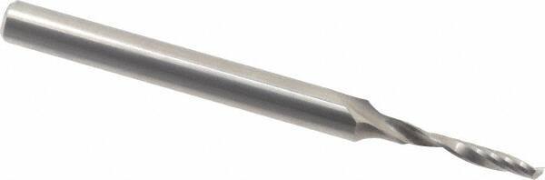 Accupro - 3mm Cutting Diam x 18mm Length of Cut, 1 Flute, Upcut Spiral Router Bit - Uncoated, Right Hand Cut, Solid Carbide, 75mm OAL x 6mm Shank Diam, Single Edge, 21° Helix Angle - Apex Tool & Supply