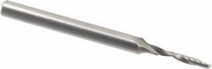 Accupro - 3mm Cutting Diam x 18mm Length of Cut, 1 Flute, Upcut Spiral Router Bit - Uncoated, Right Hand Cut, Solid Carbide, 75mm OAL x 6mm Shank Diam, Single Edge, 21° Helix Angle - Apex Tool & Supply