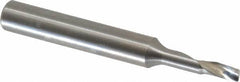 Accupro - 1/8" Cutting Diam x 1/4" Length of Cut, 1 Flute, Upcut Spiral Router Bit - Uncoated, Right Hand Cut, Solid Carbide, 2" OAL x 1/4" Shank Diam, Single Edge, 21° Helix Angle - Apex Tool & Supply