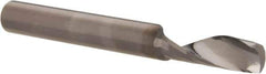 Accupro - 1/4" Cutting Diam x 3/4" Length of Cut, 1 Flute, Upcut Spiral Router Bit - Uncoated, Right Hand Cut, Solid Carbide, 2-1/2" OAL x 1/4" Shank Diam, Single Edge, 21° Helix Angle - Apex Tool & Supply
