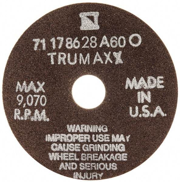 Tru-Maxx - 4" 60 Grit Aluminum Oxide Cutoff Wheel - 1/16" Thick, 3/4" Arbor, 9,070 Max RPM, Use with Stationary Tools - Apex Tool & Supply