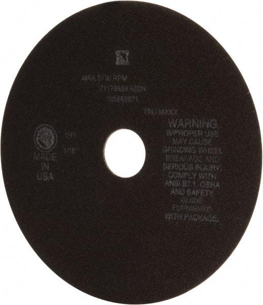 Tru-Maxx - 8" 46 Grit Aluminum Oxide Cutoff Wheel - 1/16" Thick, 1-1/4" Arbor, 4,536 Max RPM, Use with Stationary Tools - Apex Tool & Supply