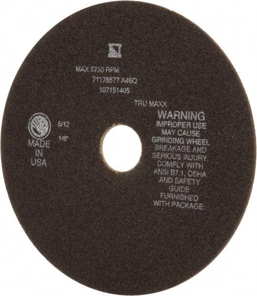 Tru-Maxx - 8" 46 Grit Aluminum Oxide Cutoff Wheel - 1/8" Thick, 1-1/4" Arbor, 4,936 Max RPM, Use with Stationary Tools - Apex Tool & Supply