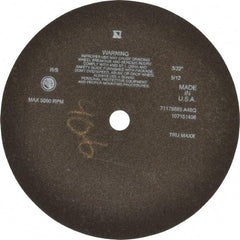 Tru-Maxx - 12" 46 Grit Aluminum Oxide Cutoff Wheel - 3/32" Thick, 1" Arbor, 3,024 Max RPM, Use with Stationary Tools - Apex Tool & Supply