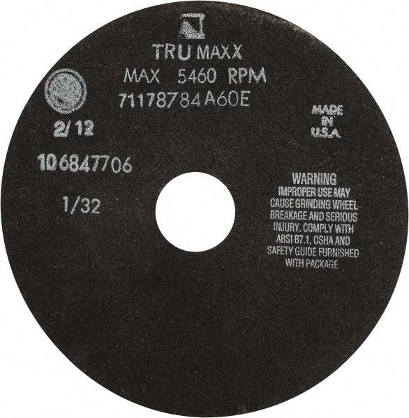 Tru-Maxx - 7" 60 Grit Aluminum Oxide Cutoff Wheel - 1/32" Thick, 1-1/4" Arbor, 5,184 Max RPM, Use with Stationary Tools - Apex Tool & Supply