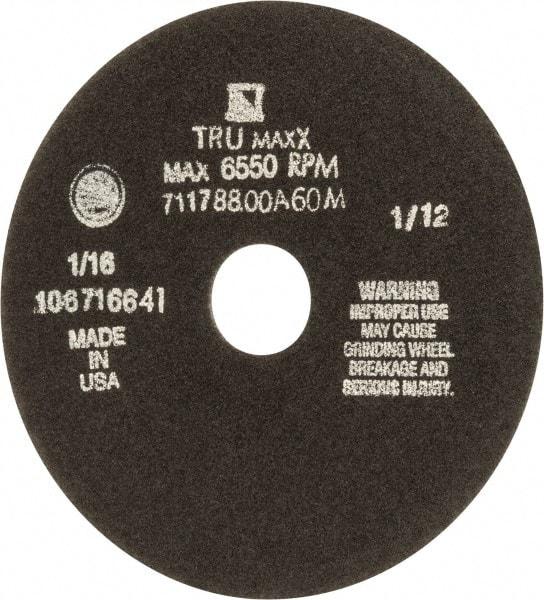 Tru-Maxx - 7" 60 Grit Aluminum Oxide Cutoff Wheel - 1/16" Thick, 1-1/4" Arbor, 5,184 Max RPM, Use with Stationary Tools - Apex Tool & Supply