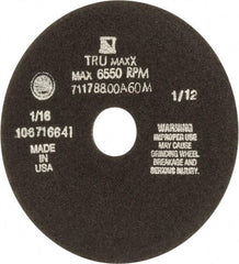 Tru-Maxx - 7" 60 Grit Aluminum Oxide Cutoff Wheel - 1/16" Thick, 1-1/4" Arbor, 5,184 Max RPM, Use with Stationary Tools - Apex Tool & Supply