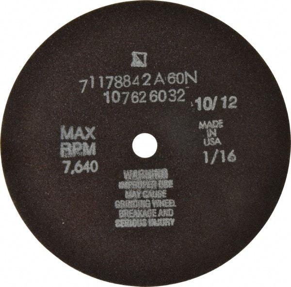 Tru-Maxx - 6" 60 Grit Aluminum Oxide Cutoff Wheel - 1/16" Thick, 1/2" Arbor, 6,048 Max RPM, Use with Stationary Tools - Apex Tool & Supply