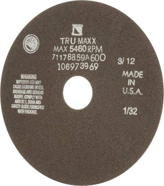Tru-Maxx - 7" 60 Grit Aluminum Oxide Cutoff Wheel - 1/32" Thick, 1-1/4" Arbor, 5,184 Max RPM, Use with Stationary Tools - Apex Tool & Supply
