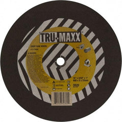 Tru-Maxx - 16" 36 Grit Aluminum Oxide Cutoff Wheel - 7/64" Thick, 1" Arbor, 3,820 Max RPM, Use with Chop Saws - Apex Tool & Supply