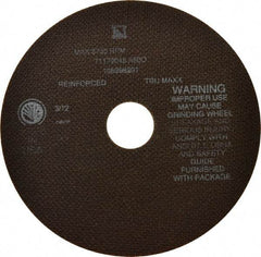 Tru-Maxx - 7" 60 Grit Aluminum Oxide Cutoff Wheel - 0.06" Thick, 1-1/4" Arbor, 8,731 Max RPM, Use with Stationary Tools - Apex Tool & Supply