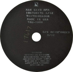 Tru-Maxx - 10" 36 Grit Aluminum Oxide Cutoff Wheel - 3/32" Thick, 1-1/4" Arbor, 6,112 Max RPM, Use with Stationary Tools - Apex Tool & Supply