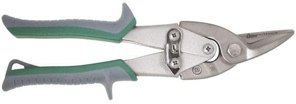 Clauss - 1-3/4" Length of Cut, Right Pattern Aviation Snip - 10-1/4" OAL, Nonslip Spring Assisted Grip Handle, 22 AWG Steel Capacity - Apex Tool & Supply