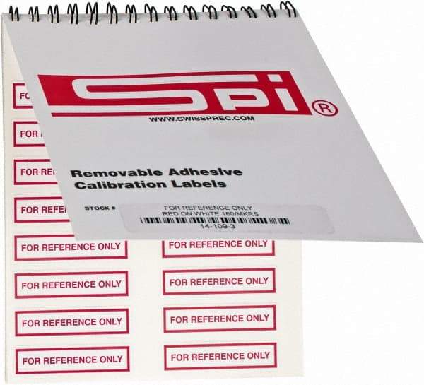 SPI - Inspection Label - Legend: For Reference Only, English, Red & White, 2" Long x 1/2" High, No Coating - Apex Tool & Supply