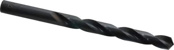 Hertel - Letter V 118° High Speed Steel Jobber Drill - Oxide Finish, Right Hand Cut, Spiral Flute, Straight Shank, 5" OAL, Standard Point - Apex Tool & Supply