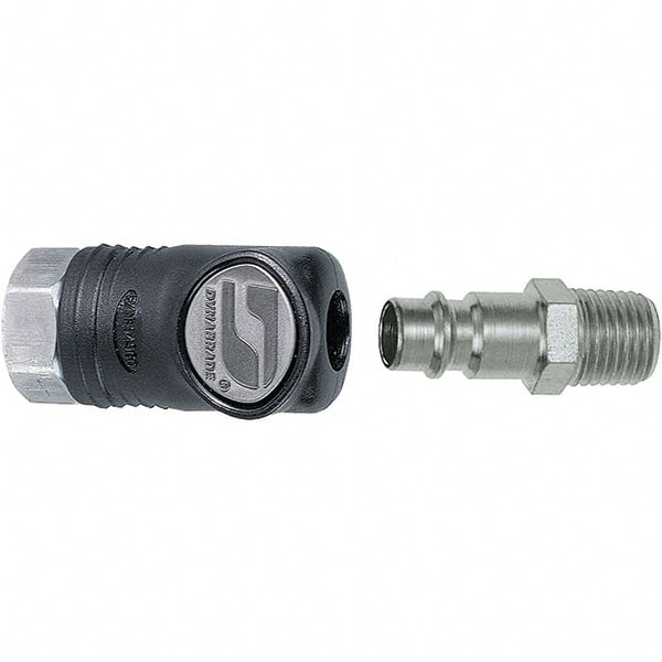 Dynabrade - 2 Piece 1/4" Body 1/4 NPT 150 psi Composite Industrial Pneumatic Coupling Plug Set - Apex Tool & Supply